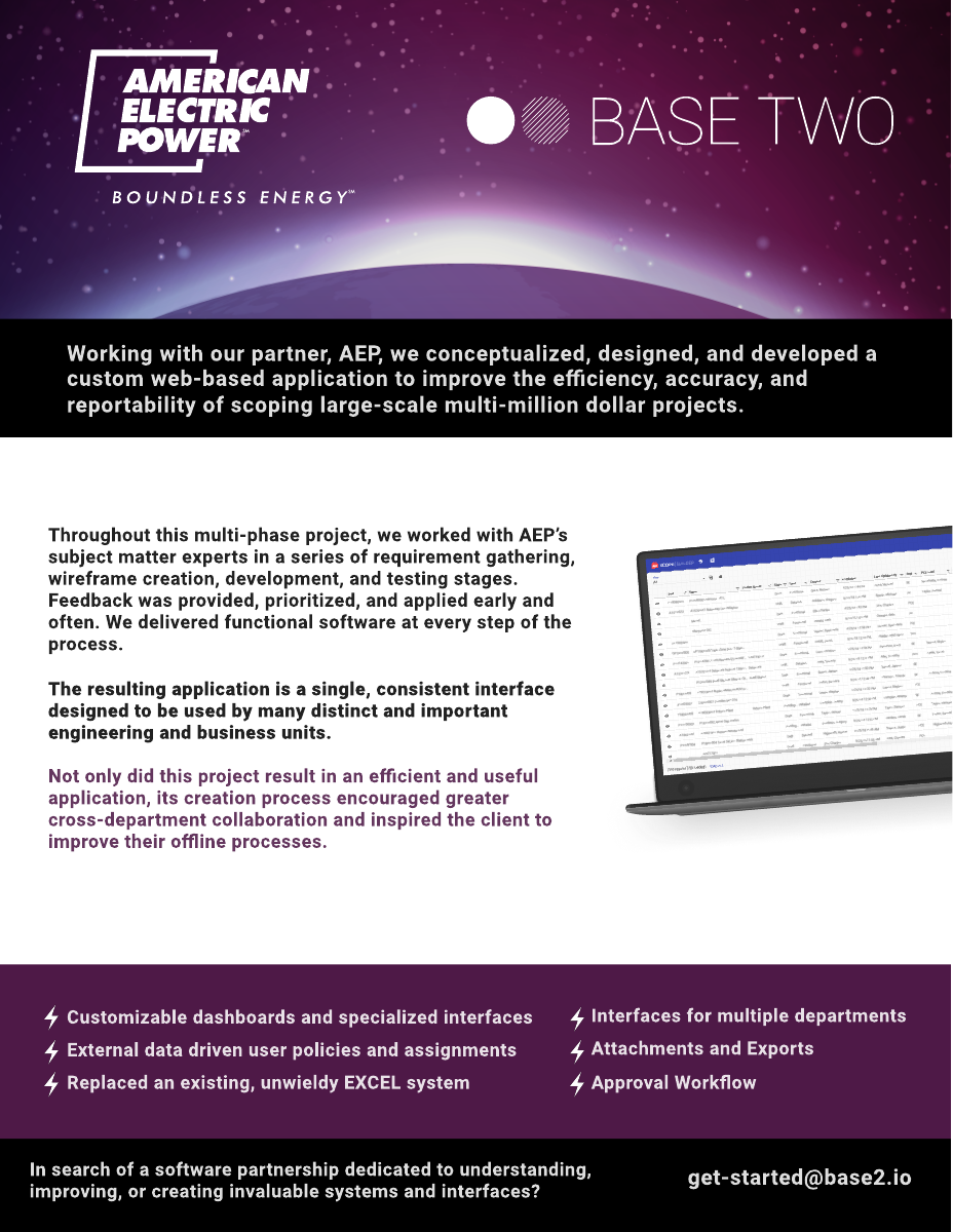 Original AEP · Scopebuilder interface or artifact