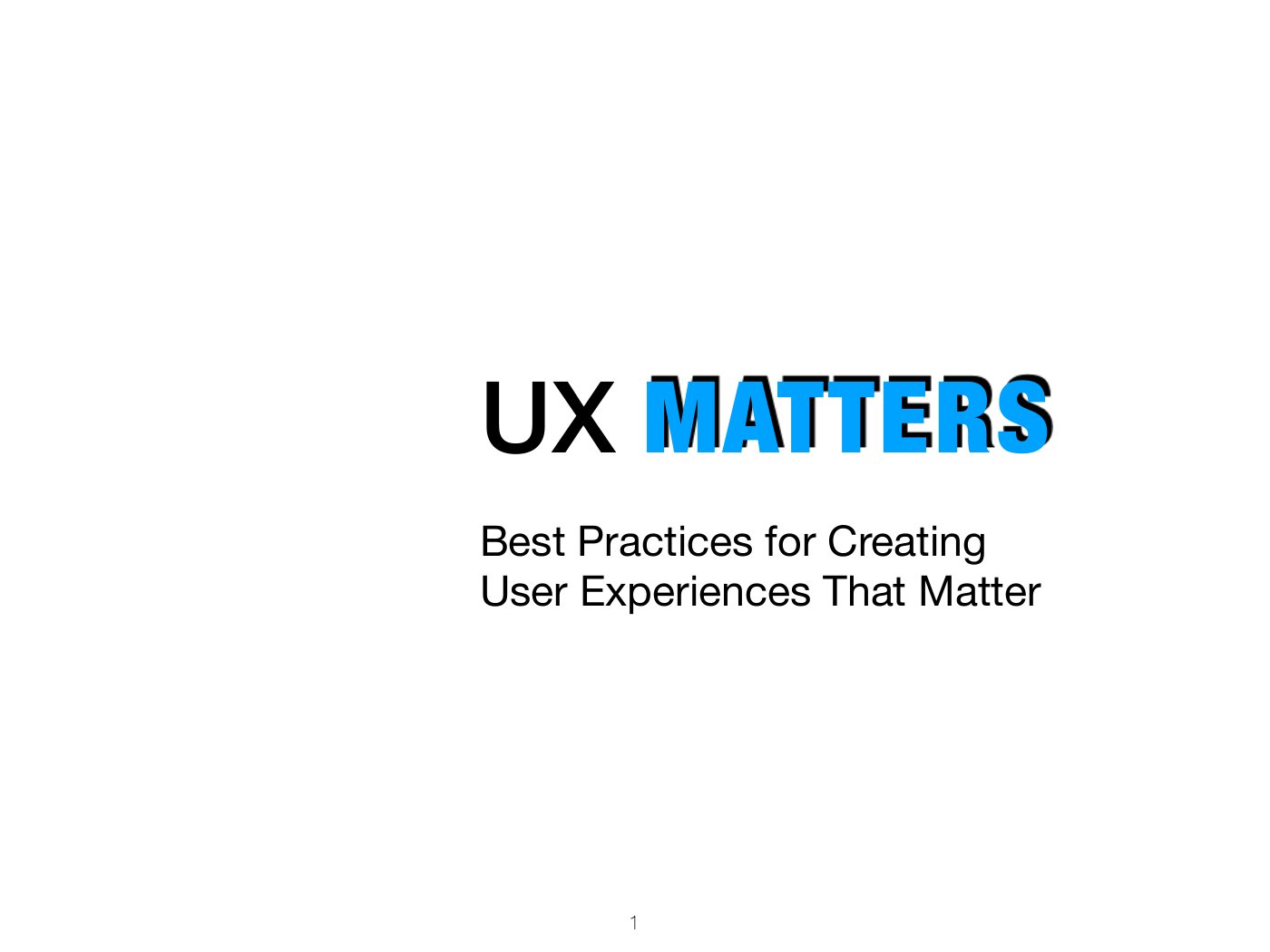 Original UX Matters interface or artifact